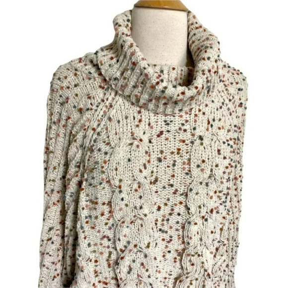 Moon & Madison XS oversized ivory pop‎ the champagne confetti cowl neck sweater - Picture 2 of 7